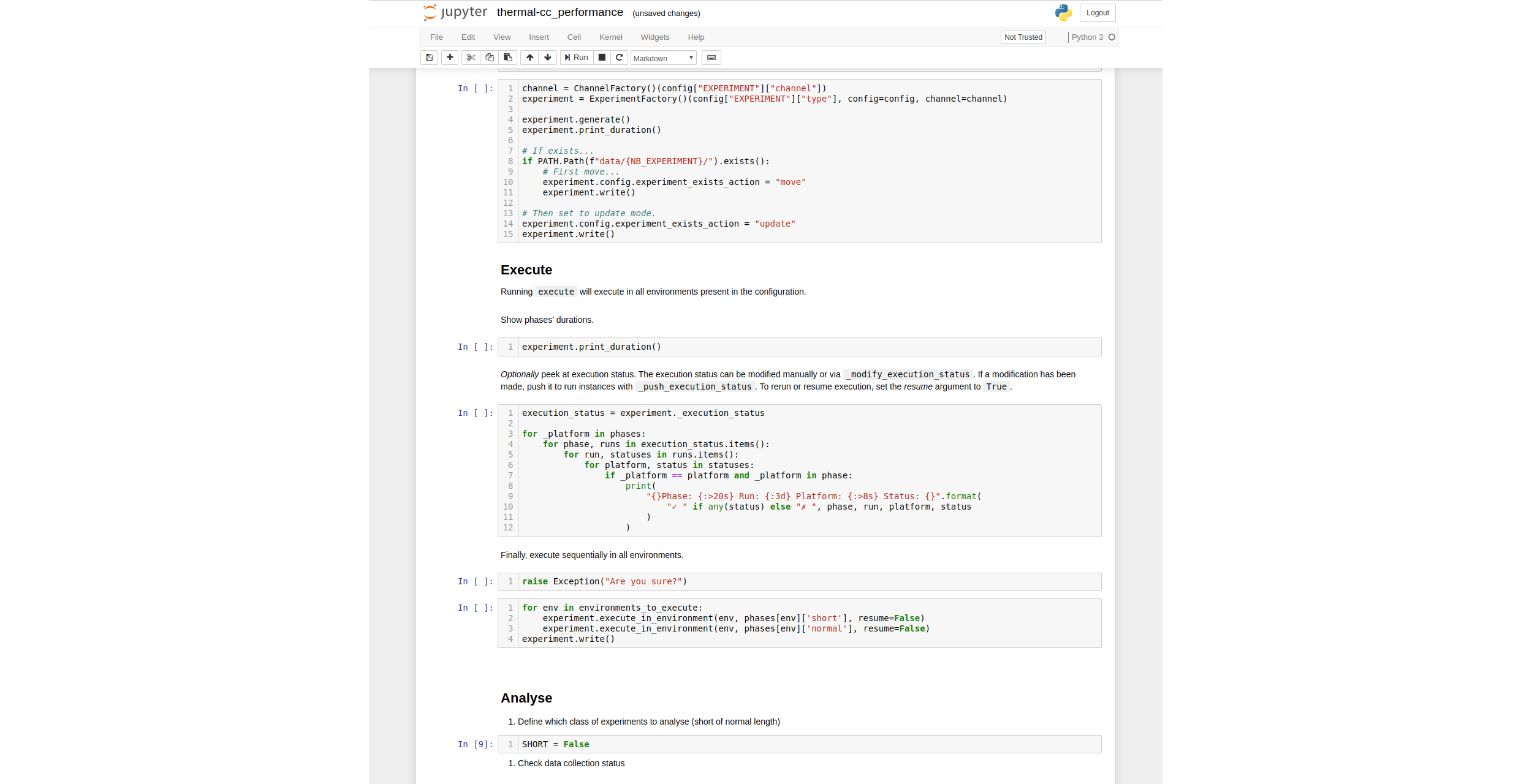Experiment generation, execution and analysis in one jupyter notebook using ExOT